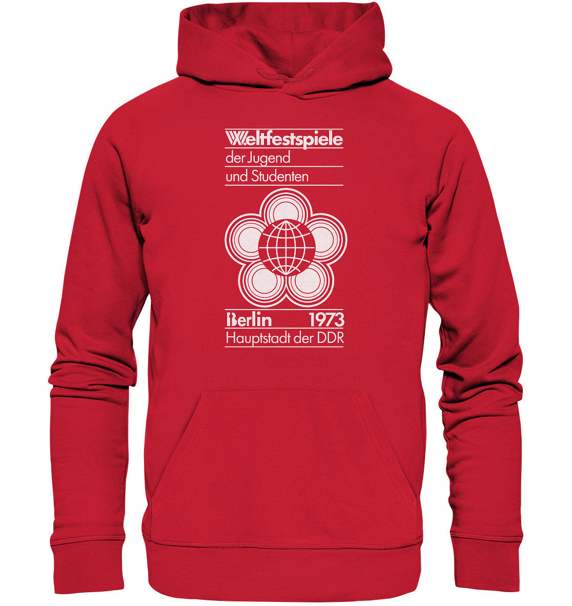 DDR Ostalgie Kapuze / Organic Hoodie Unisex• WELTFESTSPIELE BERLIN 1973 - PLAKATMOTIV