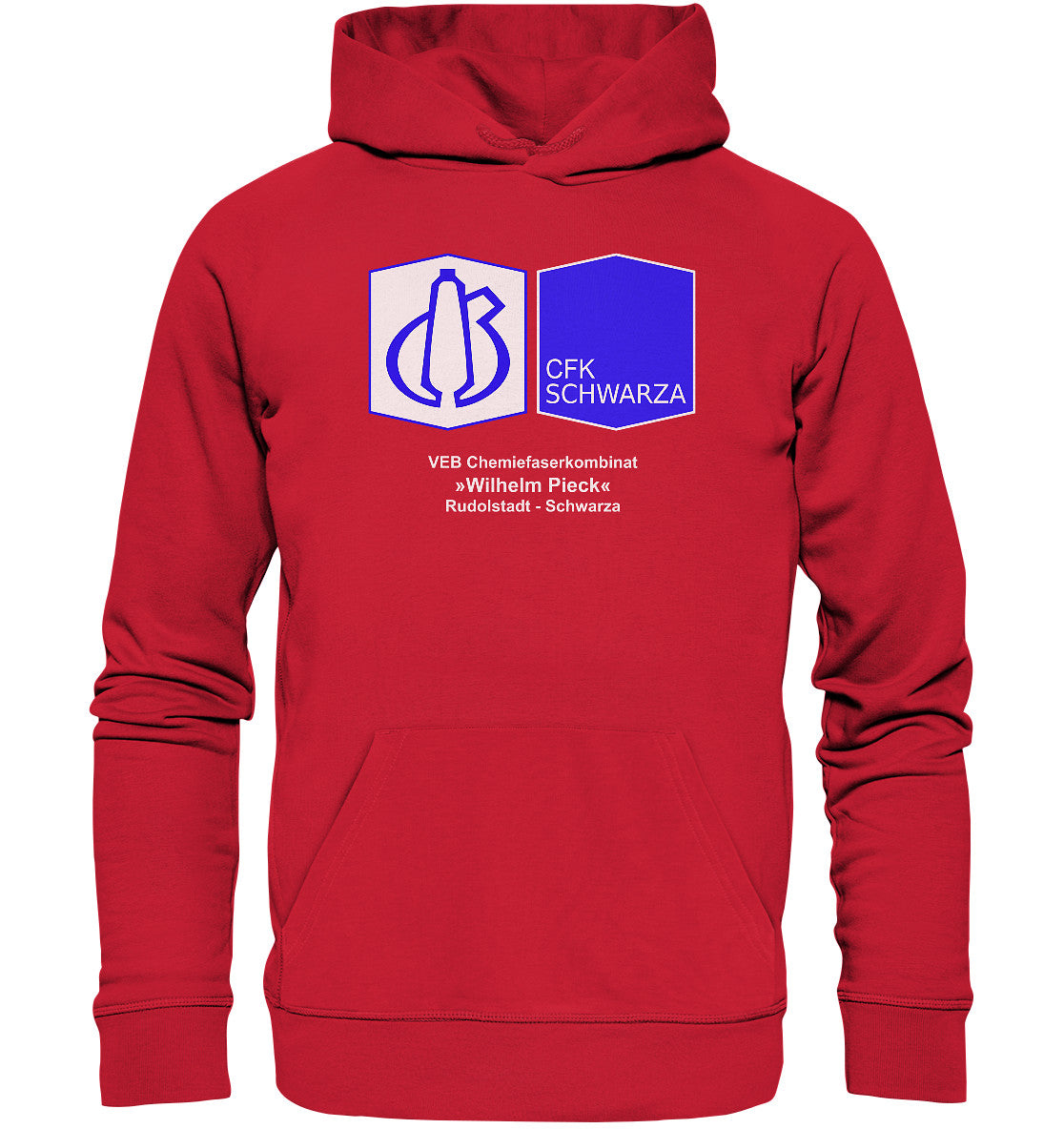 DDR Ostalgie Kapuze / Organic Hoodie Unisex • VEB CHEMIEFASERKOMBINAT RUDOLSTADT-SCHWARZA