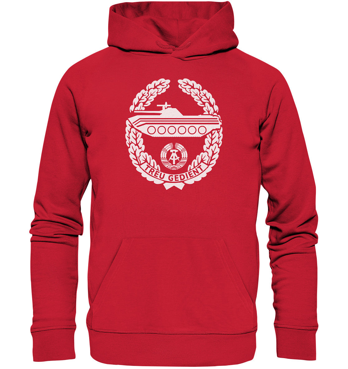 DDR Ostalgie Kapuze / Organic Hoodie Unisex • NVA-ORDEN - TREU GEDIENT - MOT. SCHÜTZENTRUPPEN