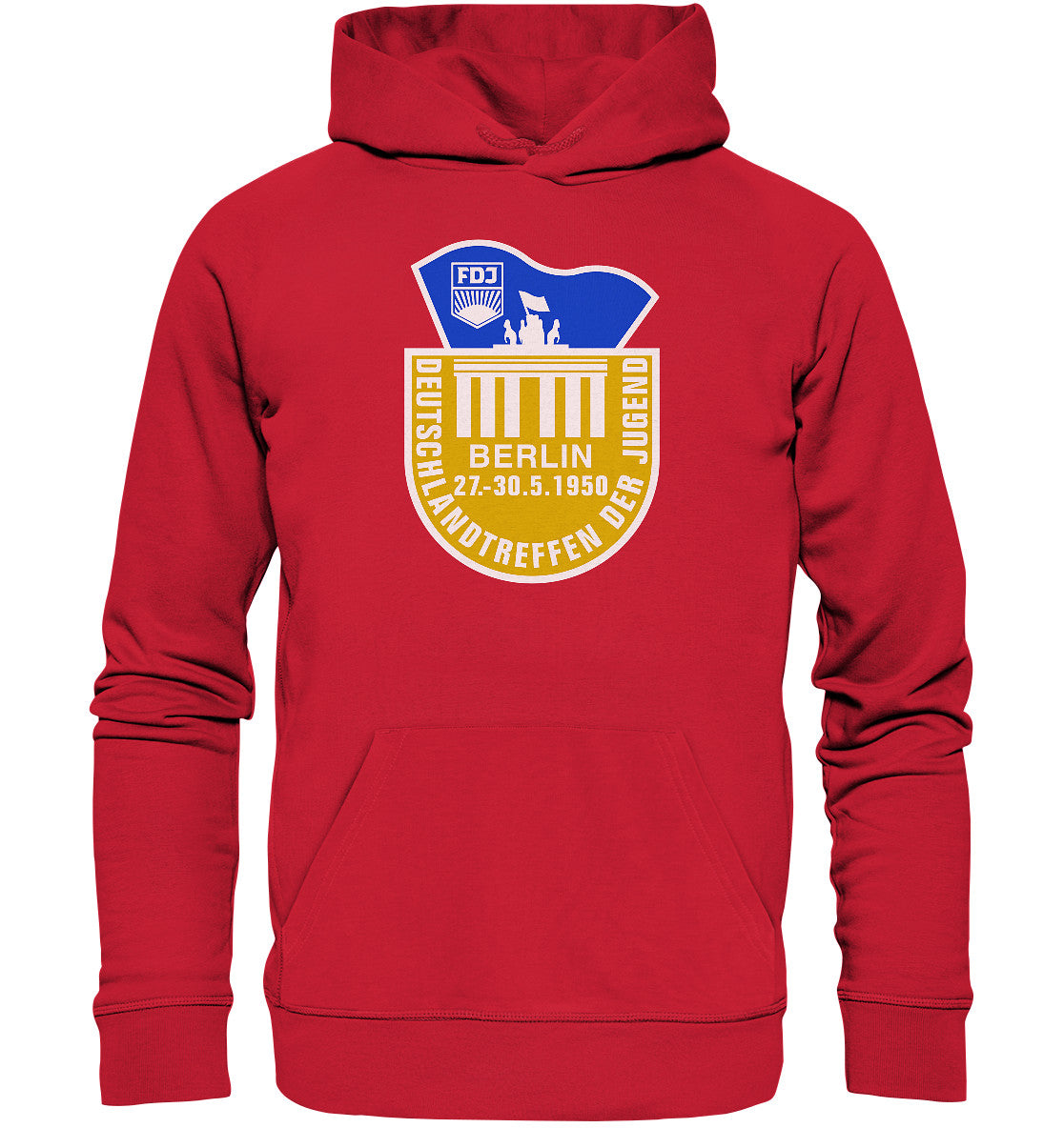 DDR Ostalgie Kapuze / Organic Hoodie Unisex • FDJ DEUTSCHLANDTREFFEN DER JUGEND - BERLIN 1950