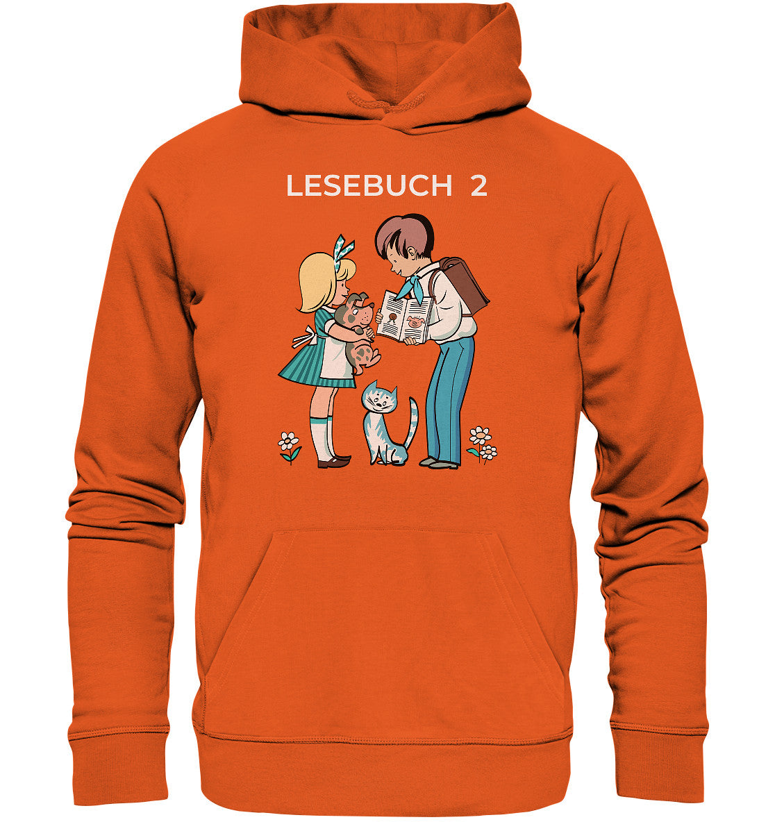 DDR Ostalgie Kapuze / Organic Hoodie Unisex • LESEBUCH 2. KLASSE DDR