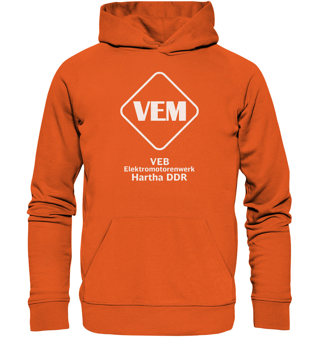 DDR Ostalgie Kapuze / Organic Hoodie Unisex • VEB ELEKTROMOTORENWERK HARTHA DDR