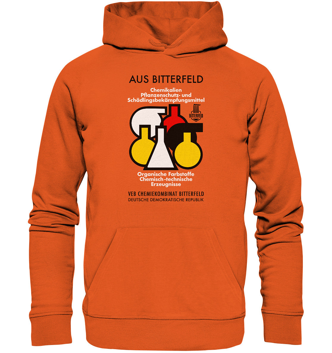 DDR Ostalgie Kapuze / Organic Hoodie Unisex • CHEMIKALIEN AUS BITTERFELD