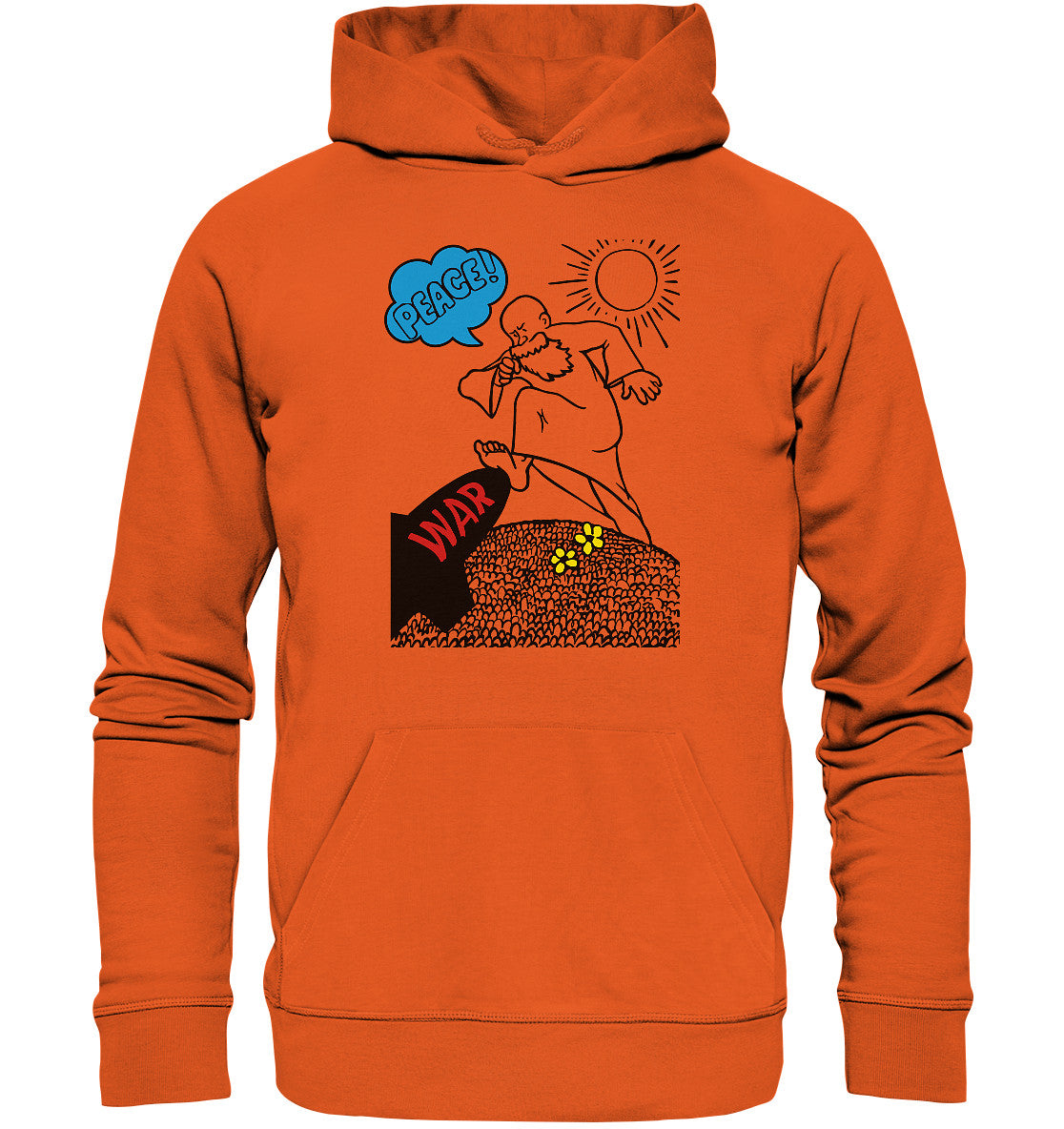 DDR Ostalgie Kapuze / Organic Hoodie Unisex• PEACE & WAR (ORIGINAL DDR-PLAKAT)