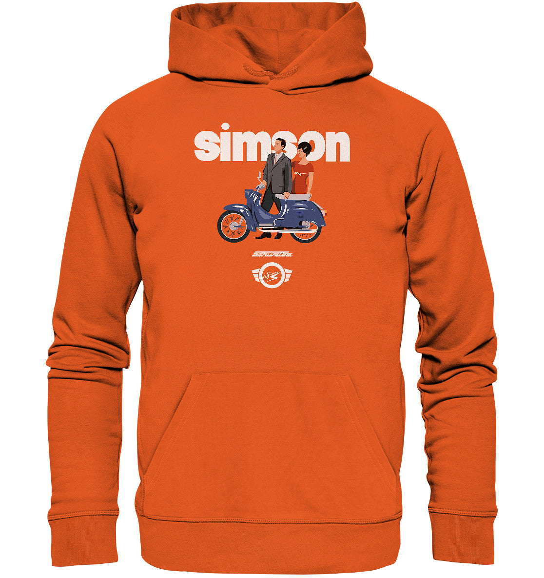DDR Ostalgie Kapuze / Organic Hoodie Unisex • SIMSON SCHWALBE - ORIGINAL WERBUNG 1964