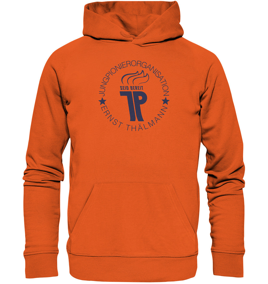 DDR Ostalgie Kapuze / Organic Hoodie Unisex • JUNGE PIONIERE - LOGO hell