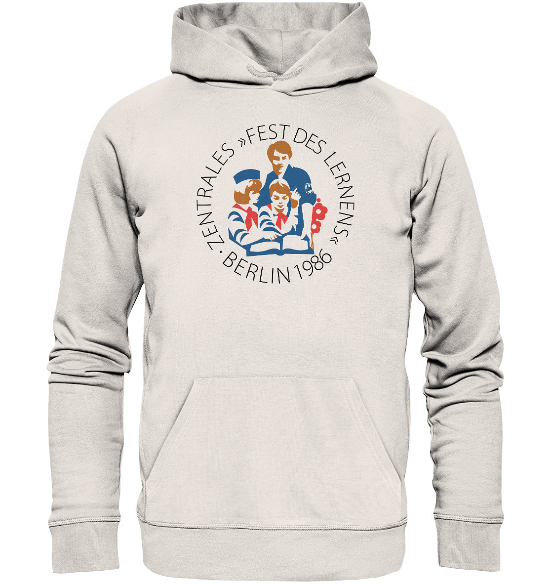 DDR Ostalgie Kapuze / Organic Hoodie Unisex • FEST DES LERNENS, BERLIN 1986