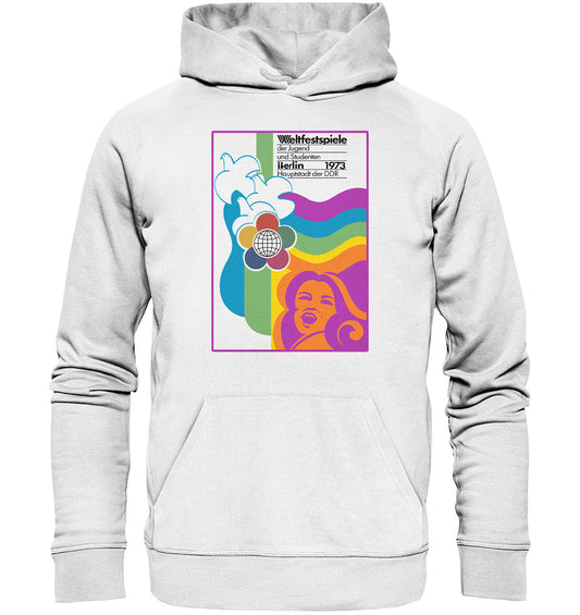 DDR Ostalgie Kapuze / Organic Hoodie Unisex • WELTFESTSPIELE BERLIN, DDR 1973