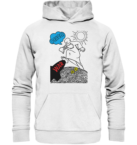 DDR Ostalgie Kapuze / Organic Hoodie Unisex• PEACE & WAR (ORIGINAL DDR-PLAKAT)