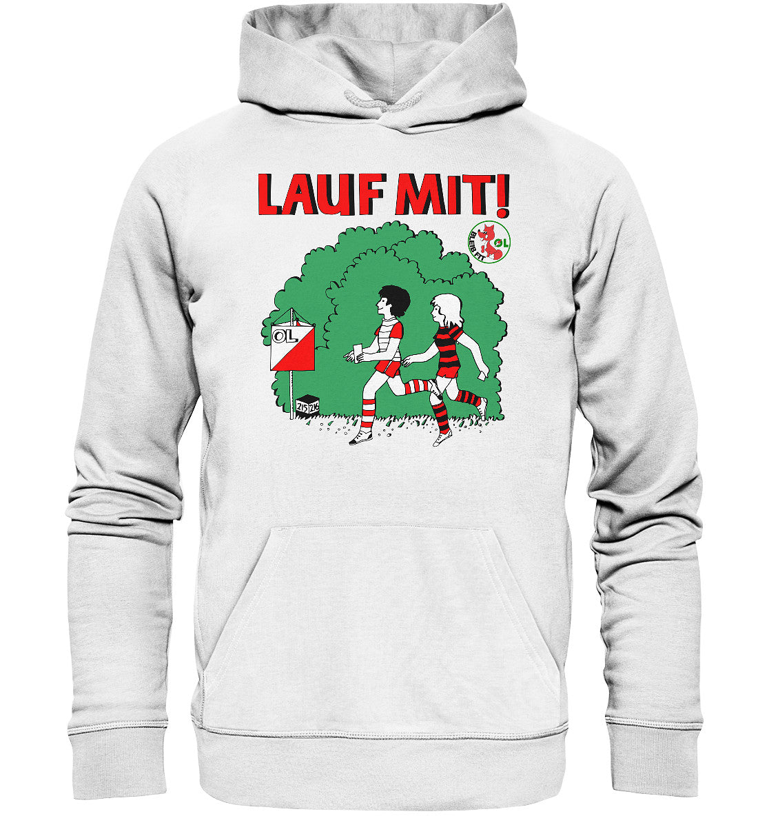DDR Ostalgie Kapuze / Organic Hoodie Unisex • LAUF MIT - BLEIB FIT (DFF) - Organic Basic Hoodie