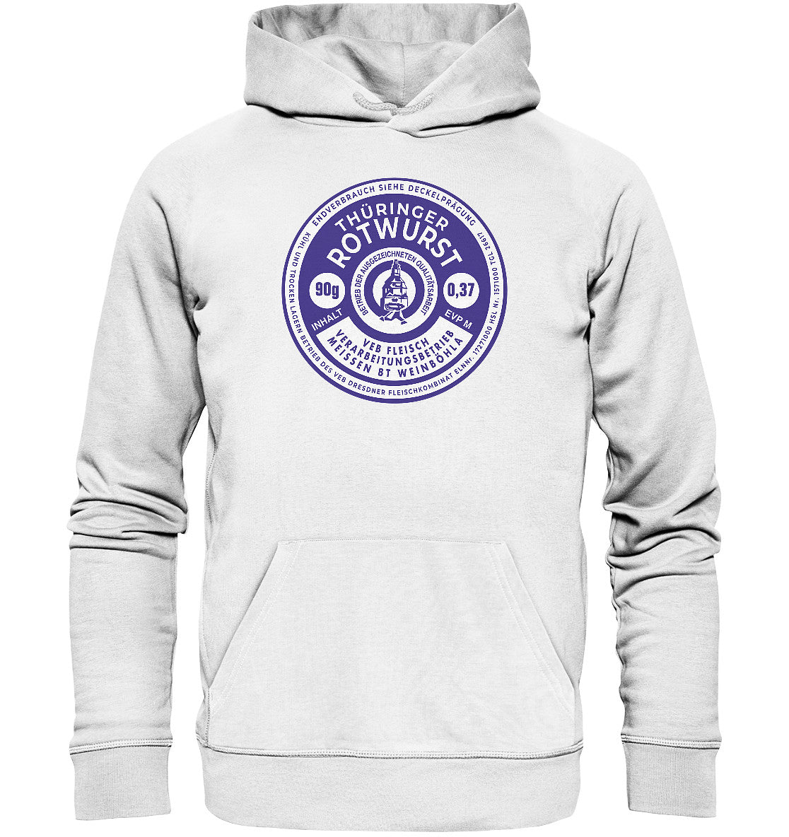 DDR Ostalgie Kapuze / Organic Hoodie Unisex • THÜRINGER ROTWURST
