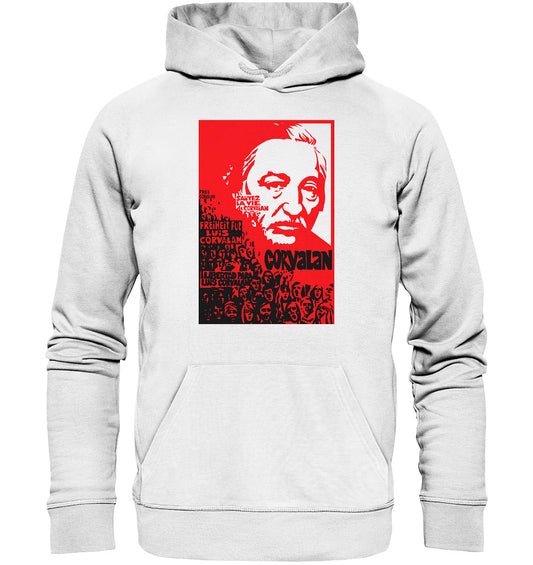 DDR Ostalgie Kapuze / Organic Hoodie Unisex • FREIHEIT FÜR LUIS CORVALAN (DDR ORIGINAL-PLAKAT)