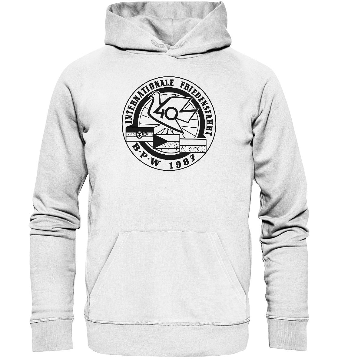 DDR Ostalgie Kapuze / Organic Hoodie Unisex • INTERNATIONALE FRIEDENSFAHRT 1987
