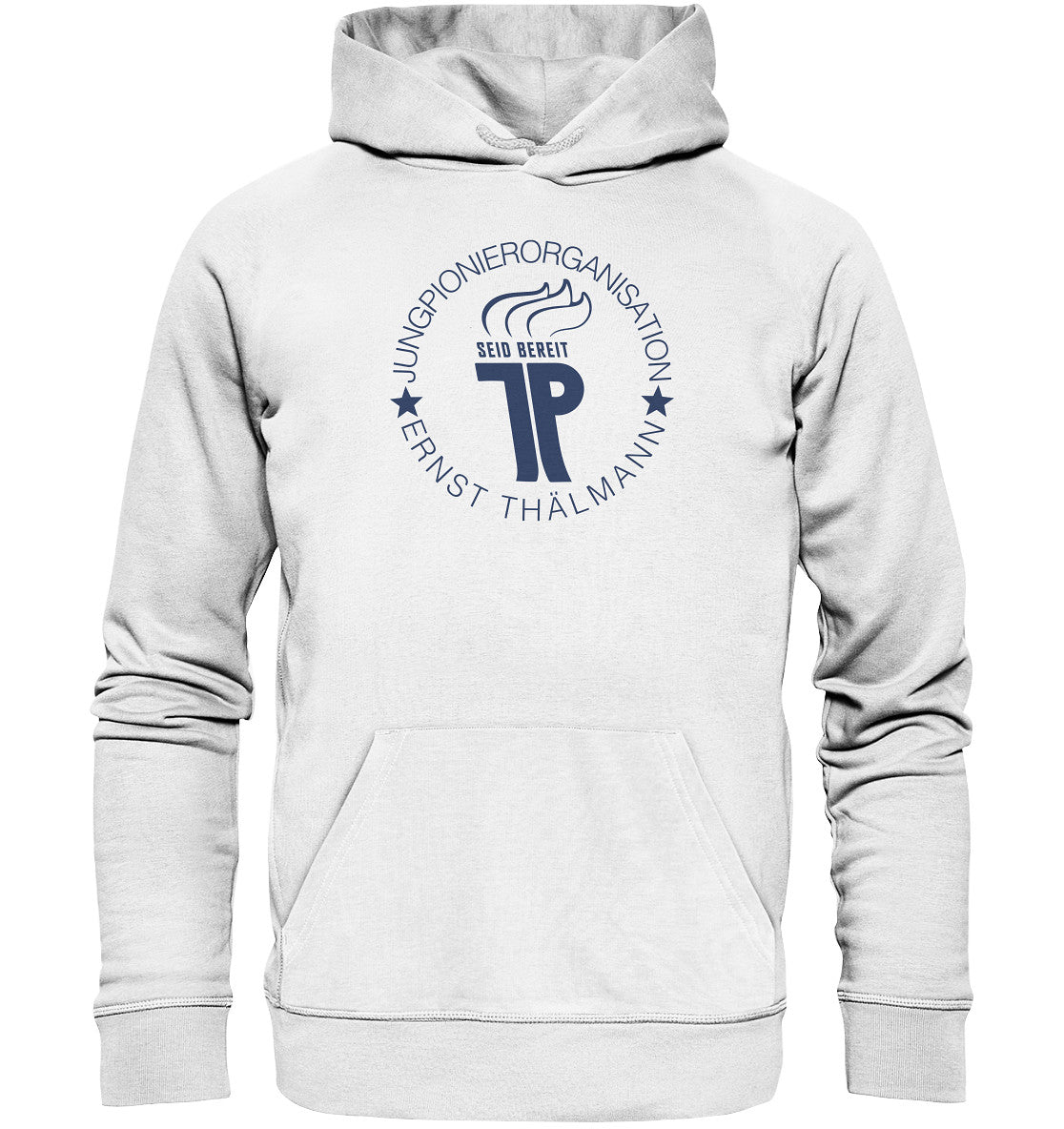 DDR Ostalgie Kapuze / Organic Hoodie Unisex • JUNGE PIONIERE - LOGO hell