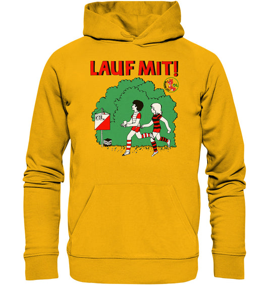 DDR Ostalgie Kapuze / Organic Hoodie Unisex • LAUF MIT - BLEIB FIT (DFF) - Organic Basic Hoodie