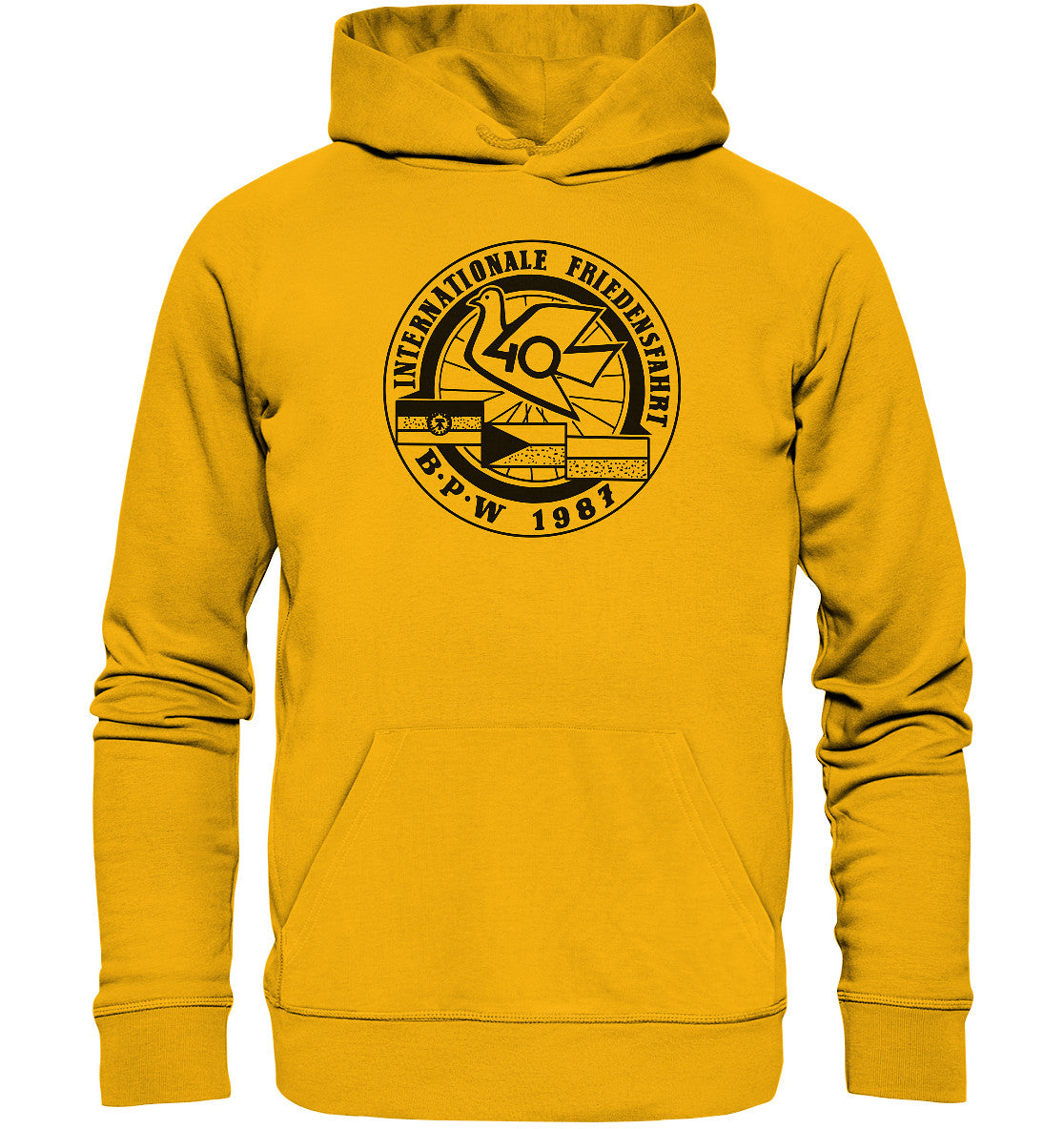 DDR Ostalgie Kapuze / Organic Hoodie Unisex • INTERNATIONALE FRIEDENSFAHRT 1987
