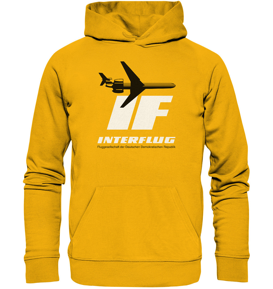 DDR Ostalgie Kapuze / Organic Hoodie Unisex • IF - INTERFLUG DDR - ORIGINAL WERBUNG