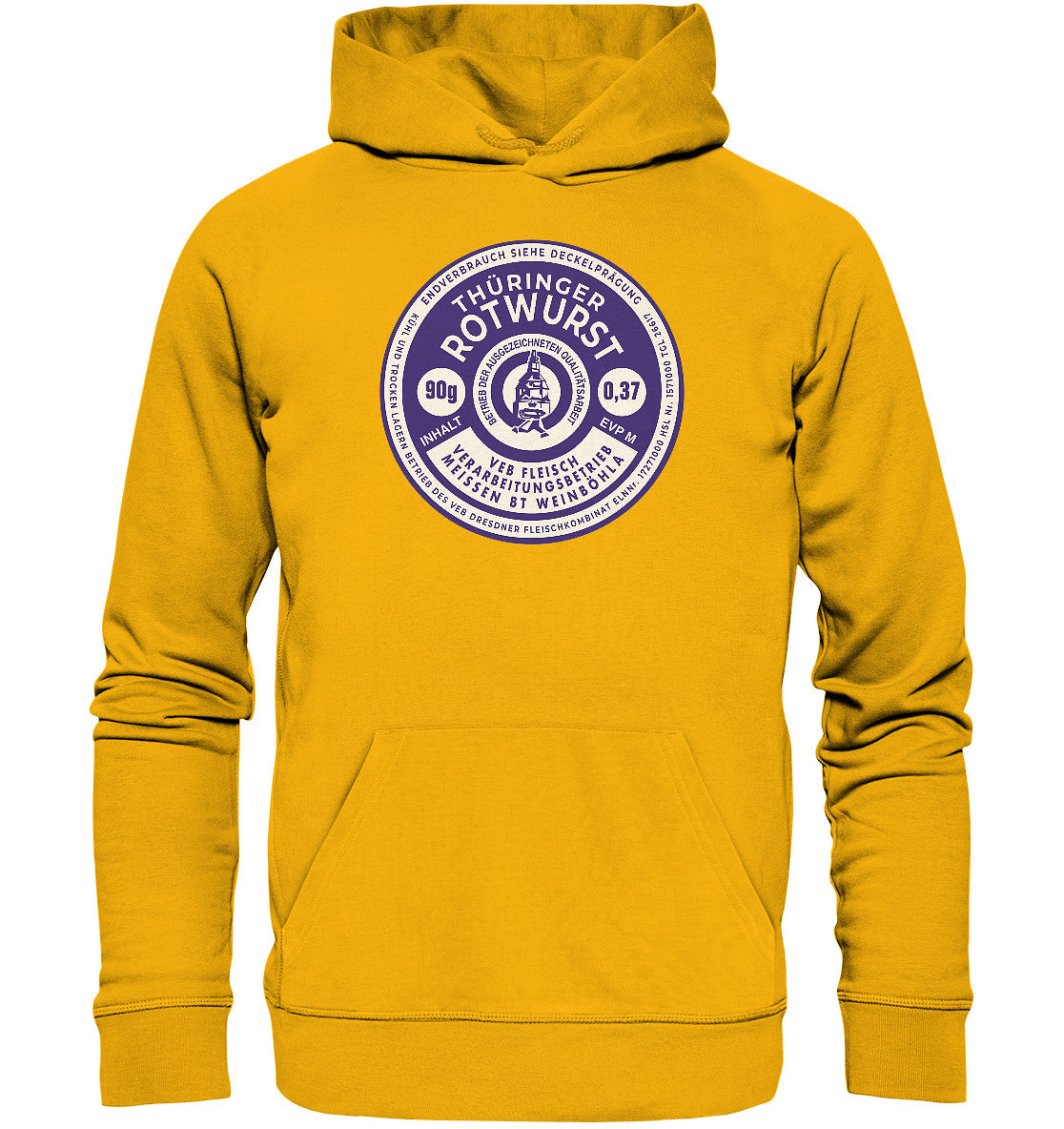 DDR Ostalgie Kapuze / Organic Hoodie Unisex • THÜRINGER ROTWURST