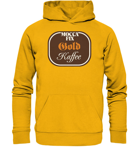 DDR Ostalgie Kapuze / Organic Hoodie Unisex • MOCCA FIX GOLD KAFFEE