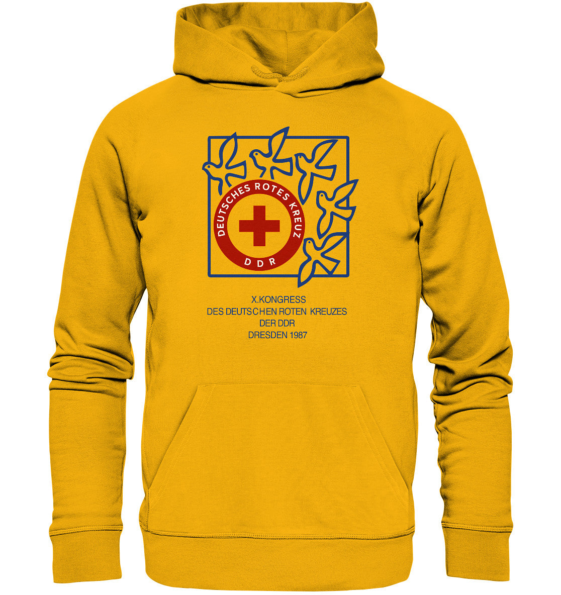 DDR Ostalgie Kapuze / Organic Hoodie Unisex • 10. KONGRESS DES DRK DRESDEN 1987