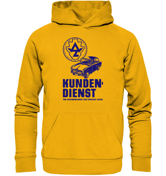 DDR Ostalgie Kapuze / Organic Hoodie Unisex • P70 KUNDENDIENST VEB AWZ ZWICKAU