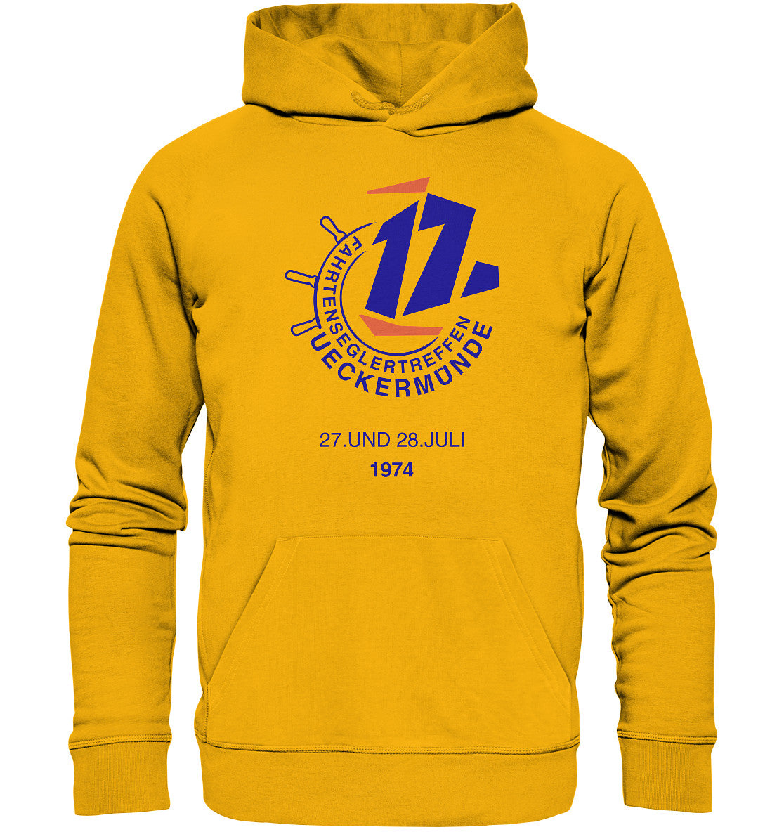 DDR Ostalgie Kapuze / Organic Hoodie Unisex • FAHRTENSEGLERTREFFEN UCKERMÜNDE 1974