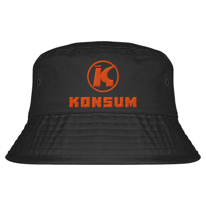 DDR Ostalgie Fischerhut / Bucket Hat bestickt • KONSUM