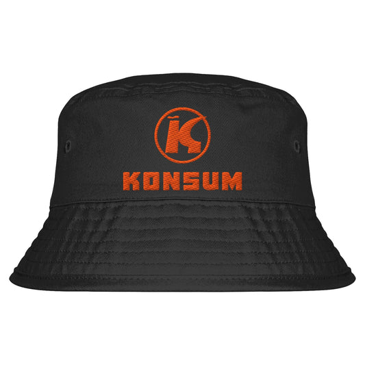 DDR Ostalgie Fischerhut / Bucket Hat bestickt • KONSUM