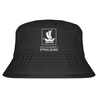 DDR Ostalgie Fischerhut / Bucket Hat bestickt • VEB VOLKSWERFT STRALSUND