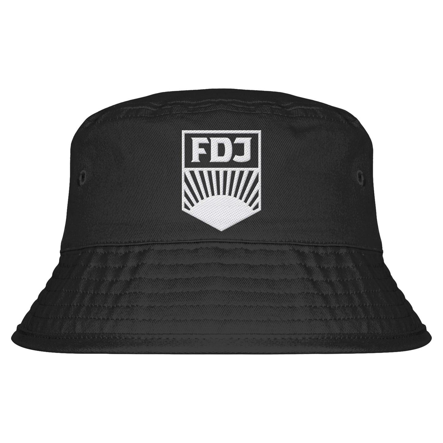 DDR Ostalgie Fischerhut / Bucket Hat bestickt • FDJ - WEISS