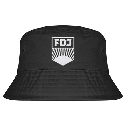 DDR Ostalgie Fischerhut / Bucket Hat bestickt • FDJ - WEISS