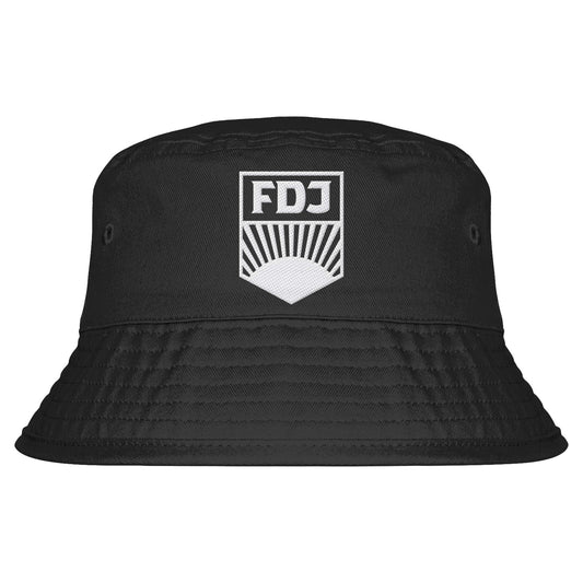 DDR Ostalgie Fischerhut / Bucket Hat bestickt • FDJ - WEISS