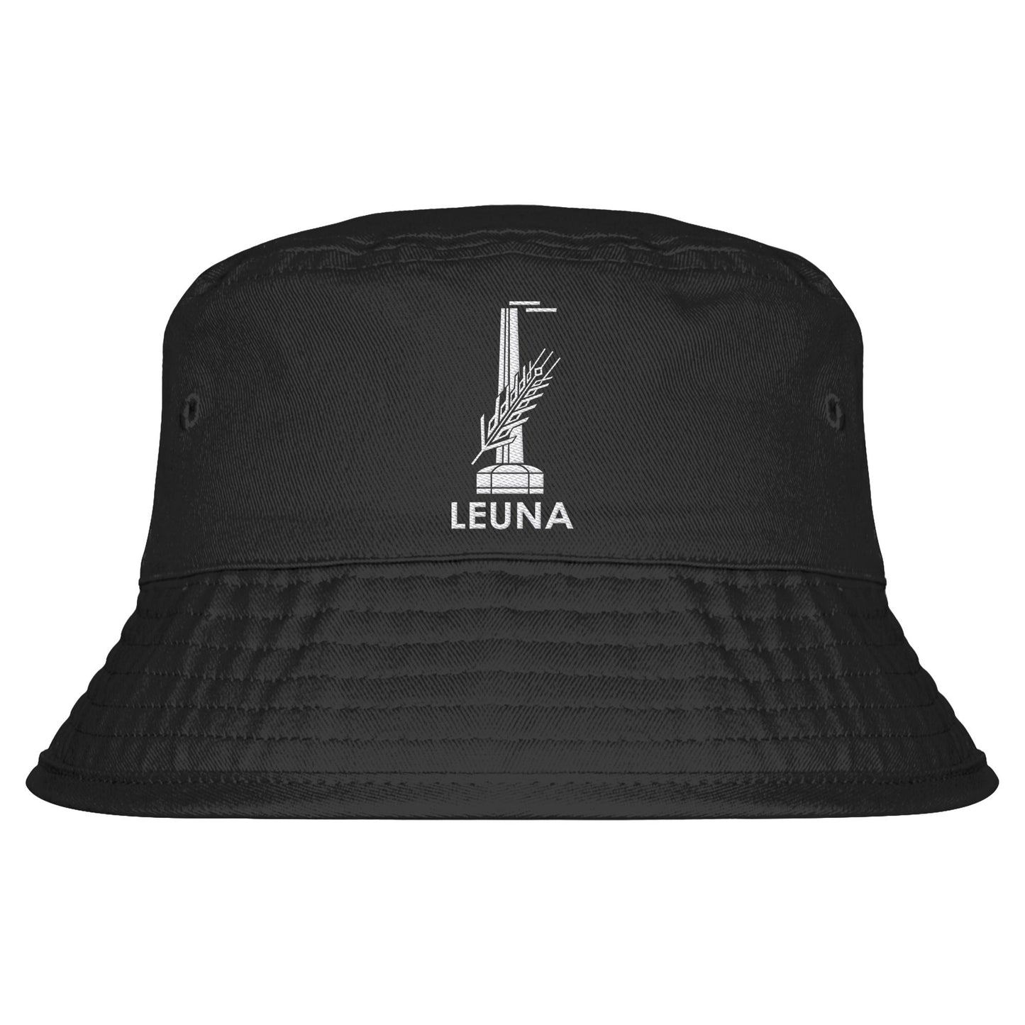 DDR Ostalgie Fischerhut / Bucket Hat bestickt • LEUNA WERKE HALLE