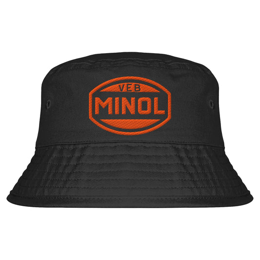 DDR Ostalgie Fischerhut / Bucket Hat bestickt • VEB MINOL