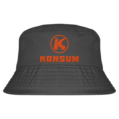 DDR Ostalgie Fischerhut / Bucket Hat bestickt • KONSUM