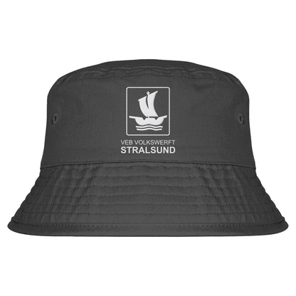 DDR Ostalgie Fischerhut / Bucket Hat bestickt • VEB VOLKSWERFT STRALSUND