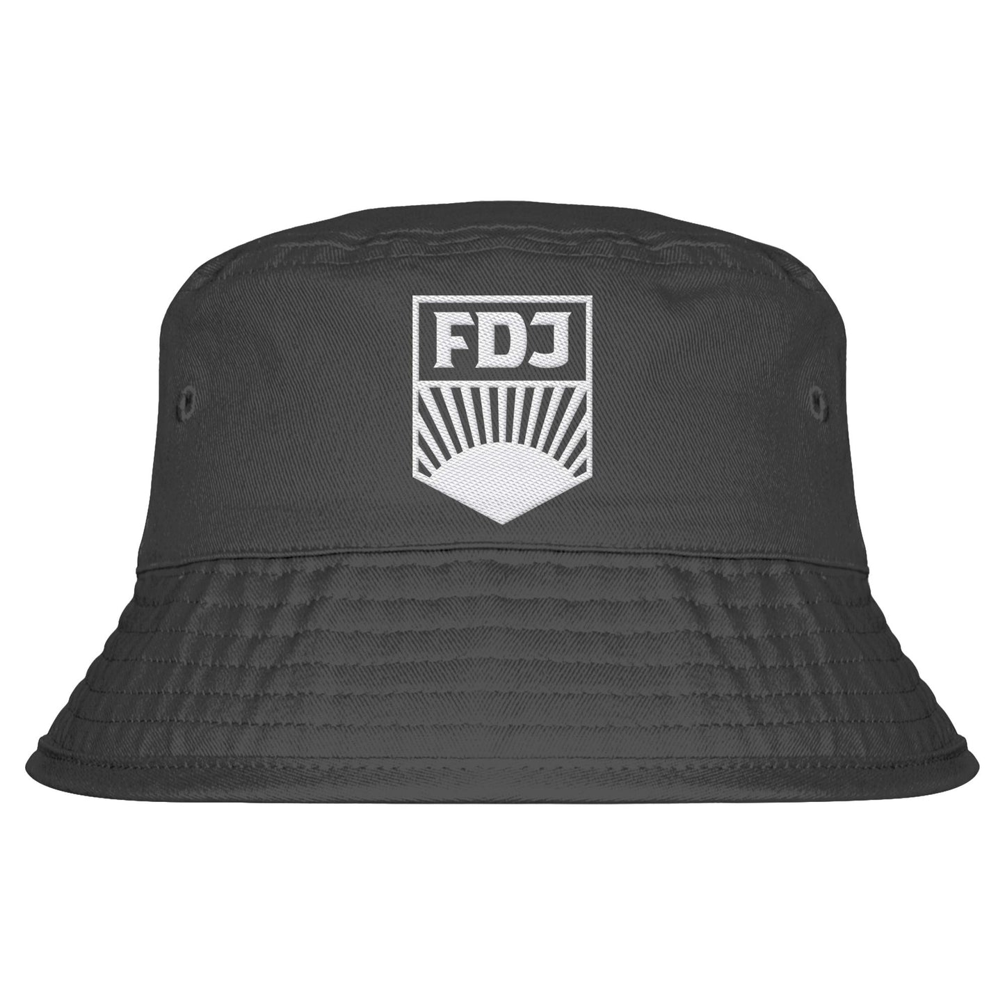 DDR Ostalgie Fischerhut / Bucket Hat bestickt • FDJ - WEISS