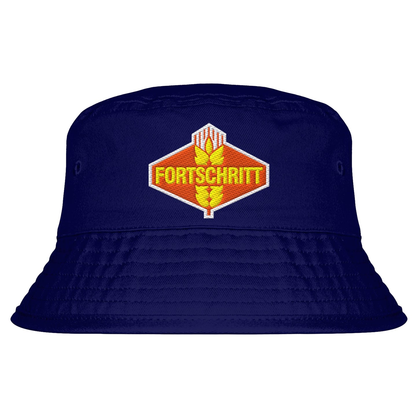 DDR Ostalgie Fischerhut / Bucket Hat bestickt • FORTSCHRITT LANDMASCHINEN