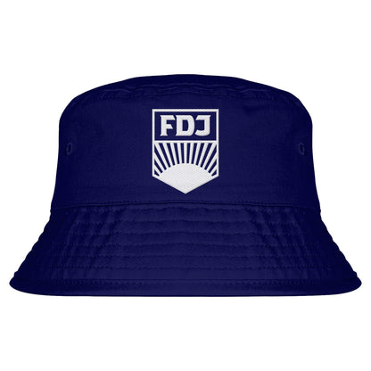 DDR Ostalgie Fischerhut / Bucket Hat bestickt • FDJ - WEISS