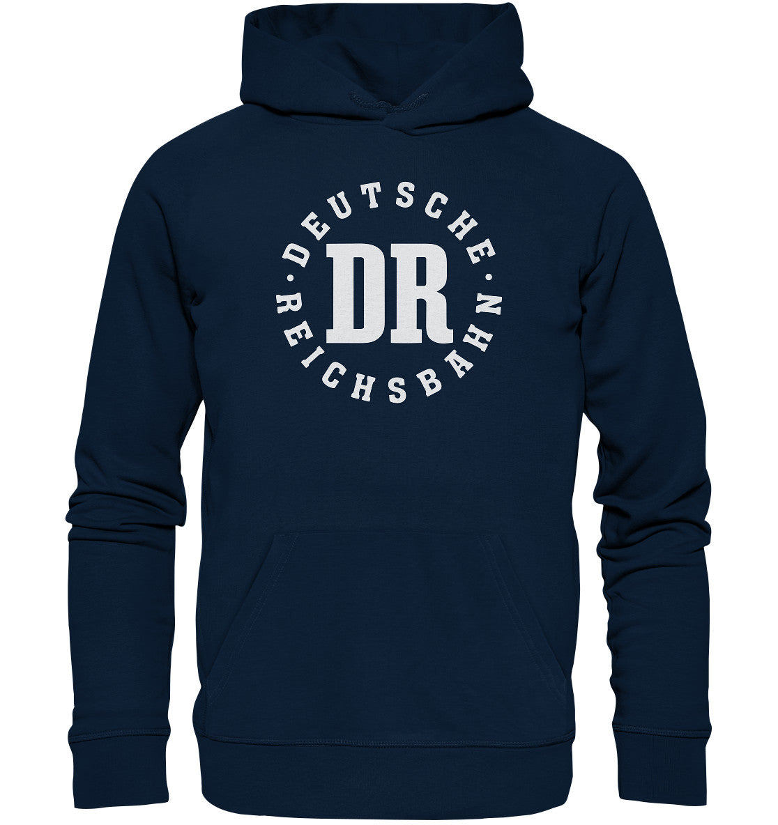 DDR Ostalgie Kapuze / Organic Hoodie Unisex •  DR DEUTSCHE REICHSBAHN - DUNKEL