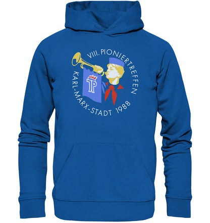 DDR Ostalgie Kapuze / Organic Hoodie Unisex • PIONIERTREFFEN KARL MARX STADT - DUNKEL