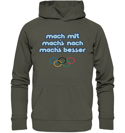 DDR Ostalgie Kapuze / Organic Hoodie Unisex • MACHMIT MACHSNACH MACHSBESSER