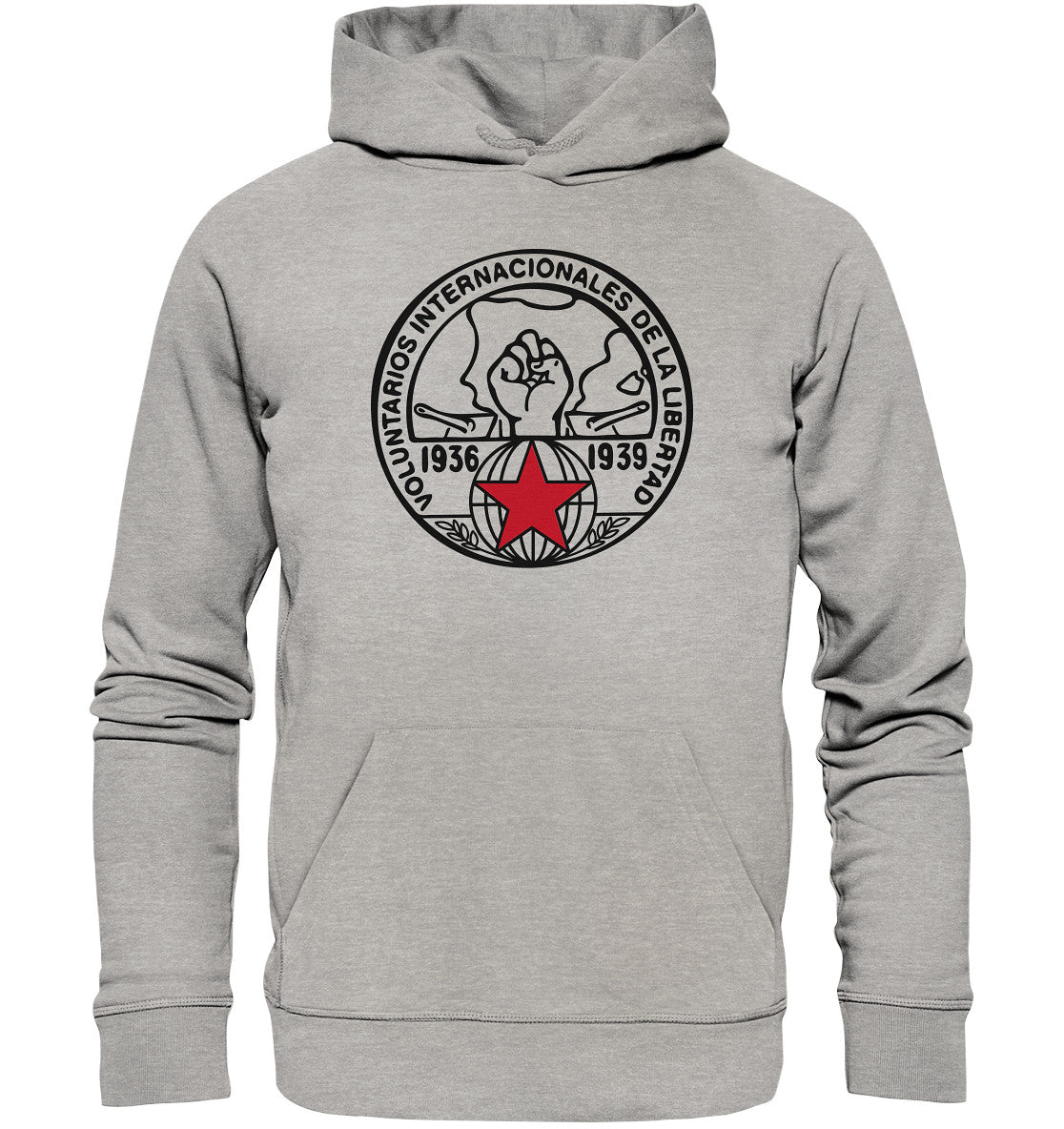 DDR Ostalgie Kapuze / Organic Hoodie Unisex • VOLUNTARIOS INTERNACIONALES DE LA LIBERAD -  HELL