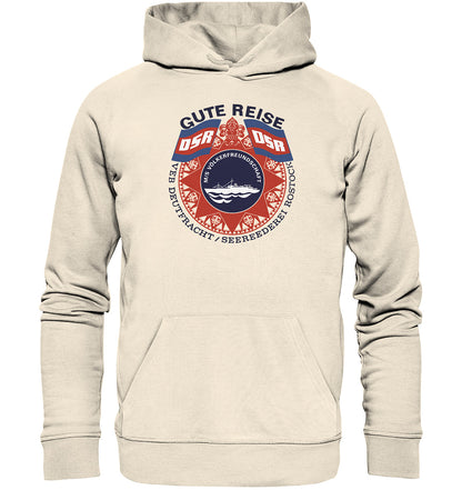 DDR Ostalgie Kapuze / Organic Hoodie Unisex • MS VÖLKERFREUNDSCHAFT- hell