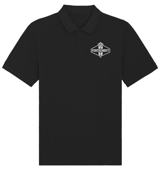 ORGANIC POLOSHIRT BESTICKT • FORTSCHRITT - WEISS