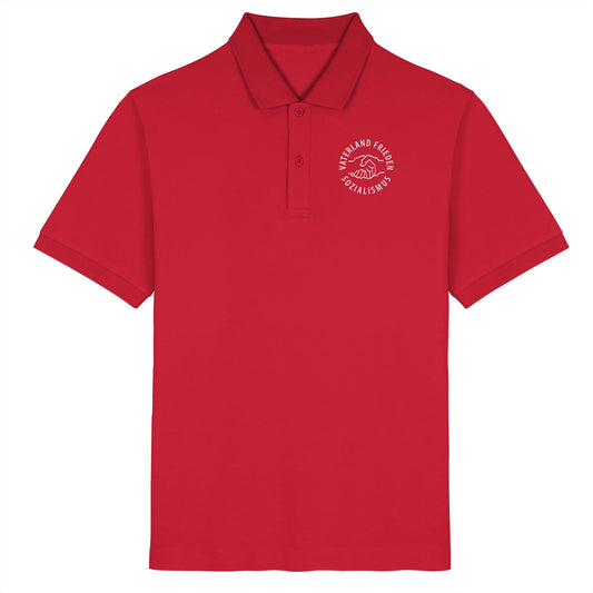 ORGANIC POLOSHIRT BESTICKT • VATERLAND FRIEDEN SOZIALISMUS (DDR LOGO)