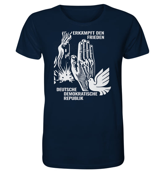 ORGANIC BIO SHIRT UNISEX • ERKÄMPFT DEN FRIEDEN - DDR BRIEFMARKE 8PF
