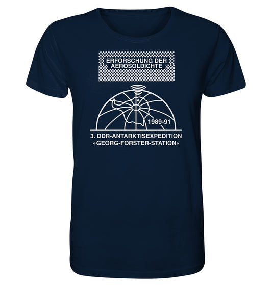 ORGANIC BIO SHIRT UNISEX • ANTARKTISEXPEDITION, ERFORSCHUNG DER AEROSOLDICHTE, 1989-1991