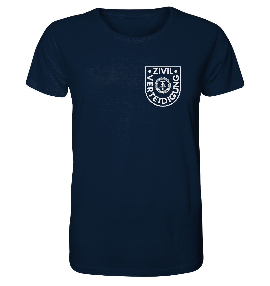 ORGANIC BIO SHIRT UNISEX • DR ZIVILVERTEIDIGUNG - BRUSTBADGE