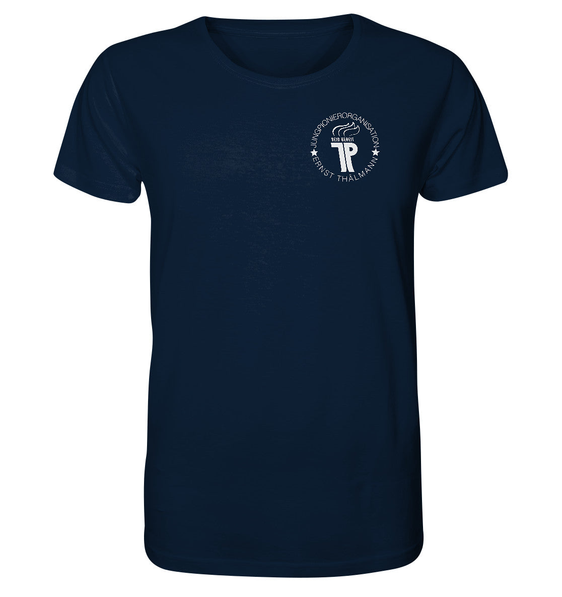 ORGANIC BIO SHIRT UNISEX • JUNGE PIONERE BRUST BADGE - dunkel